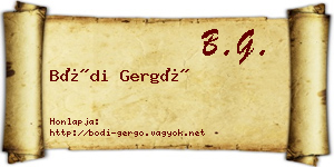 Bódi Gergő névjegykártya