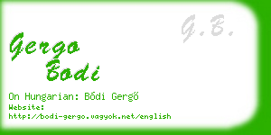 gergo bodi business card
