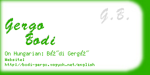 gergo bodi business card